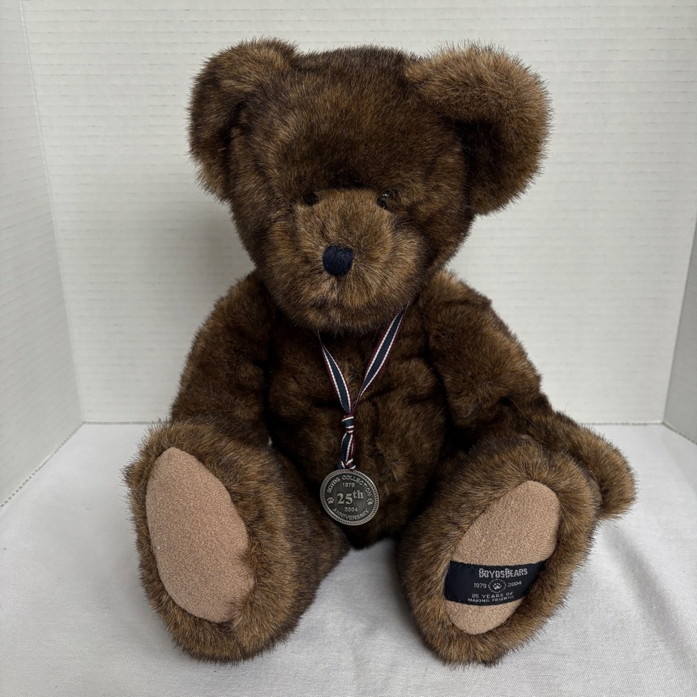 Boyds Bears 25th Anniversary Silver Collectors Edition Teddy‎ Bear 1979 2004